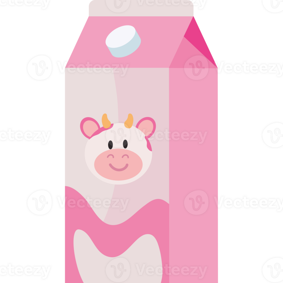 Cartoon milk carton with cow face png