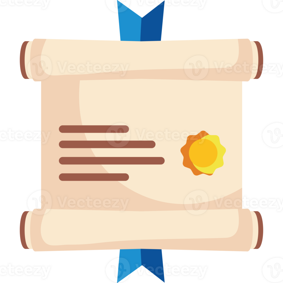A scroll with a seal on it png