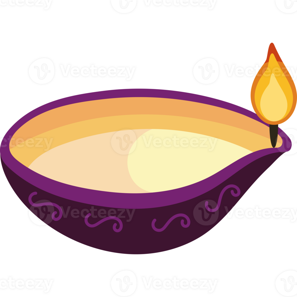 A purple and yellow candle with a lit flame png