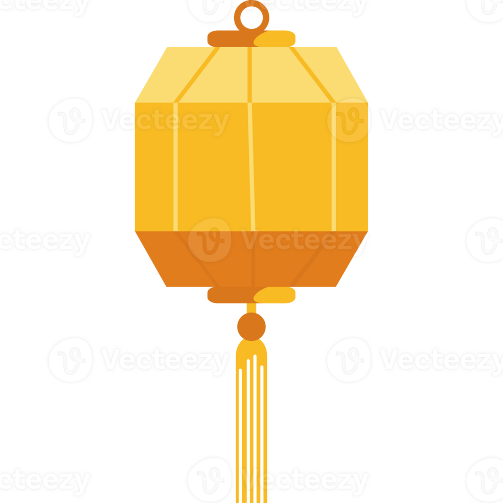 A yellow chinese lantern with a tassel png