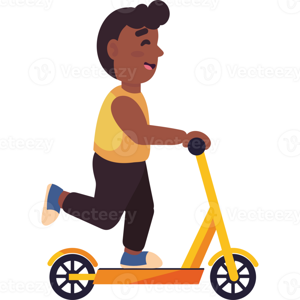 A man riding a scooter on a black background png