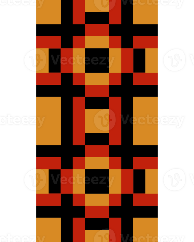 A pixelated pattern with red, orange and black squares png