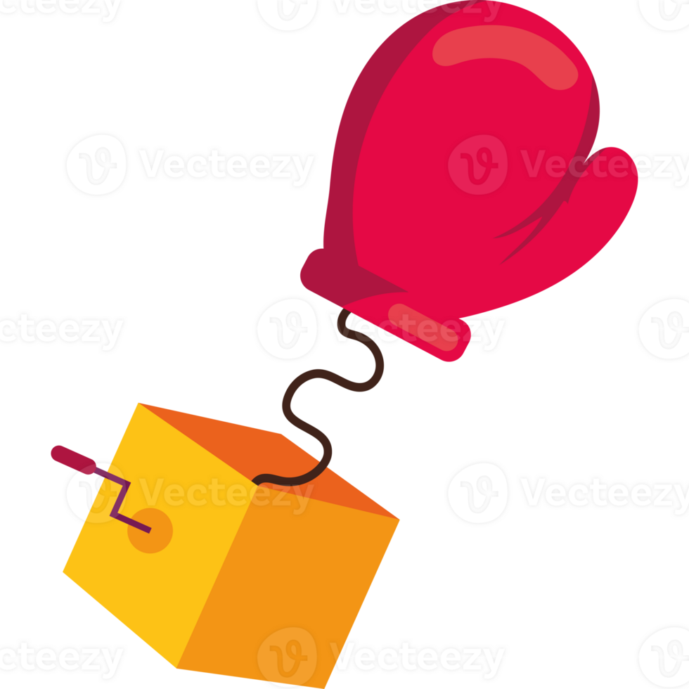 A red boxing glove and a cube png