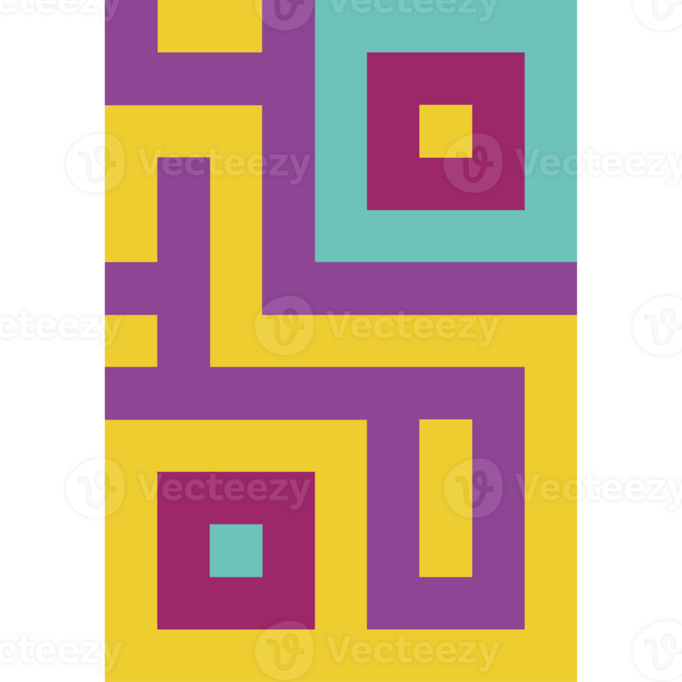 A colorful abstract design with squares and triangles png