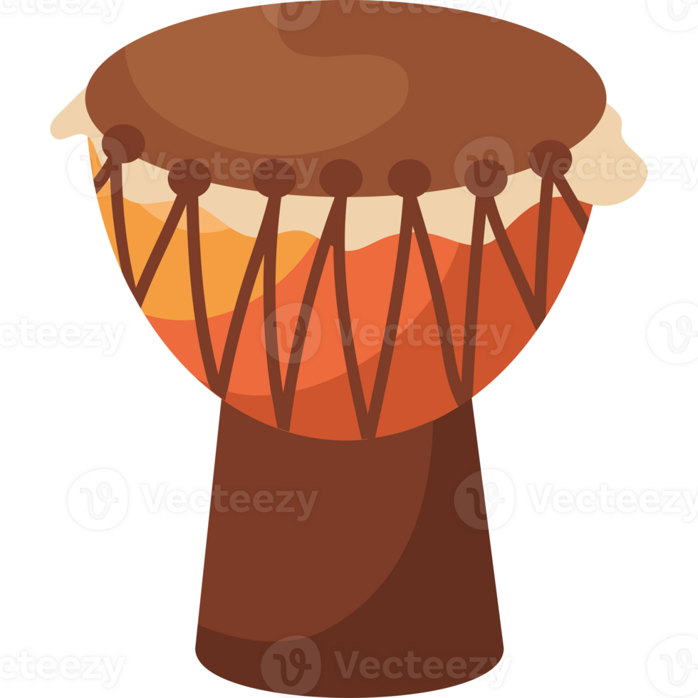 An african drum with a brown and orange color png