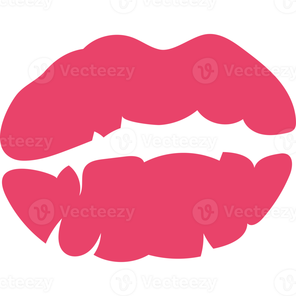 A pink lips with a black background png