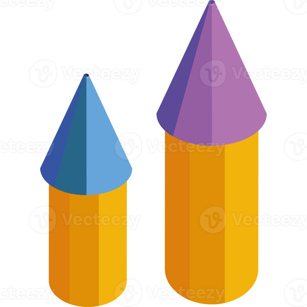 Two colored pencils are next to each other png
