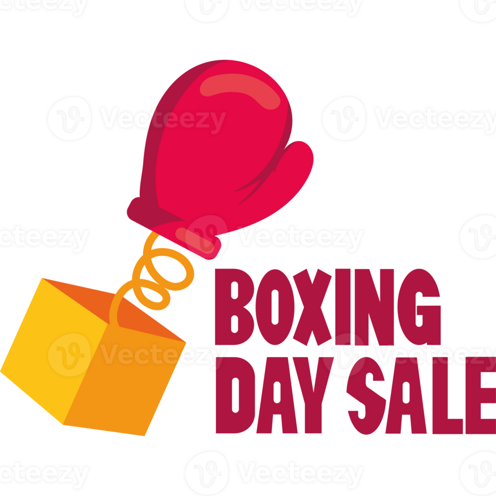 Boxing day sale logo with a boxing glove png