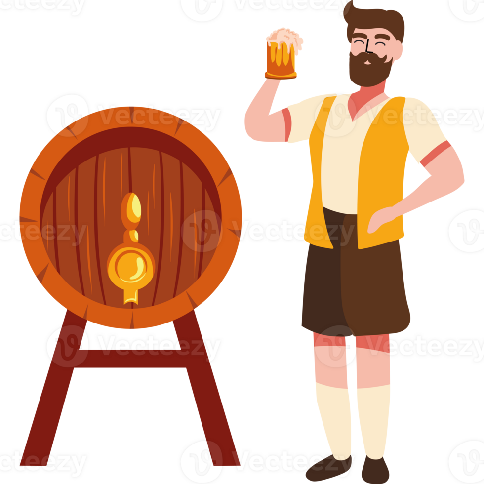 Beer man with a glass of beer png