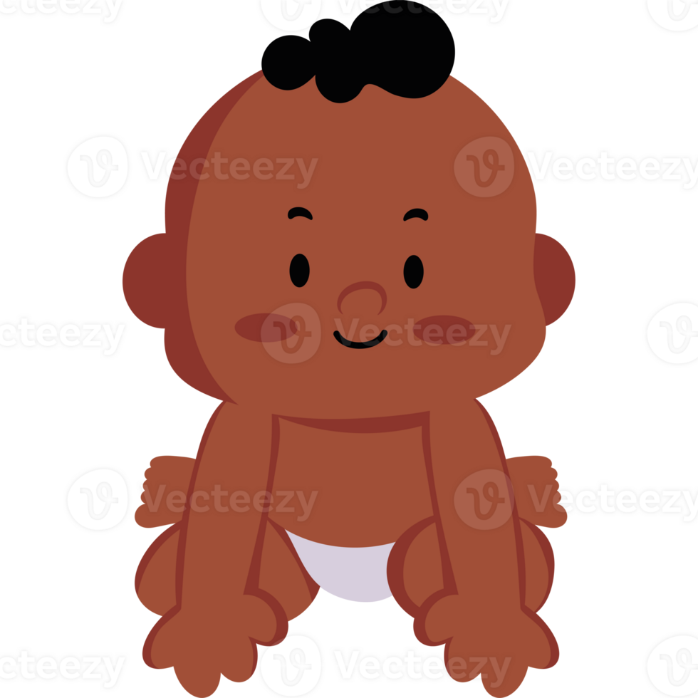 An illustration of a baby sitting on the floor png