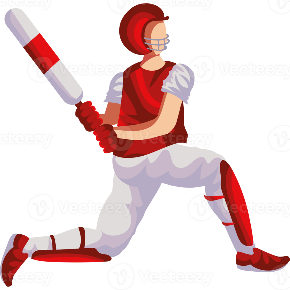 Baseball player with bat and ball png