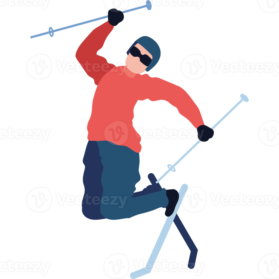 A man is jumping on skis in the air png