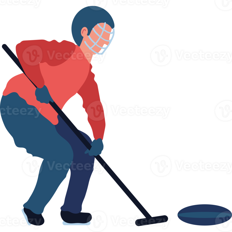 A person playing hockey with a puck png