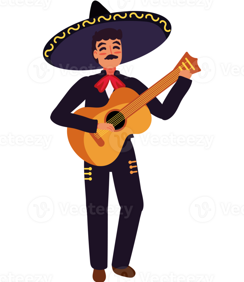 Mexican man playing guitar png