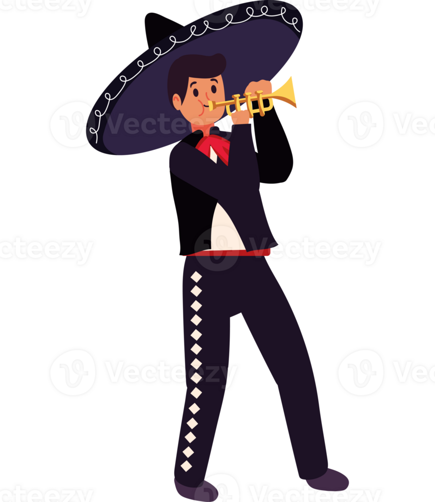 Mexican man playing trumpet png