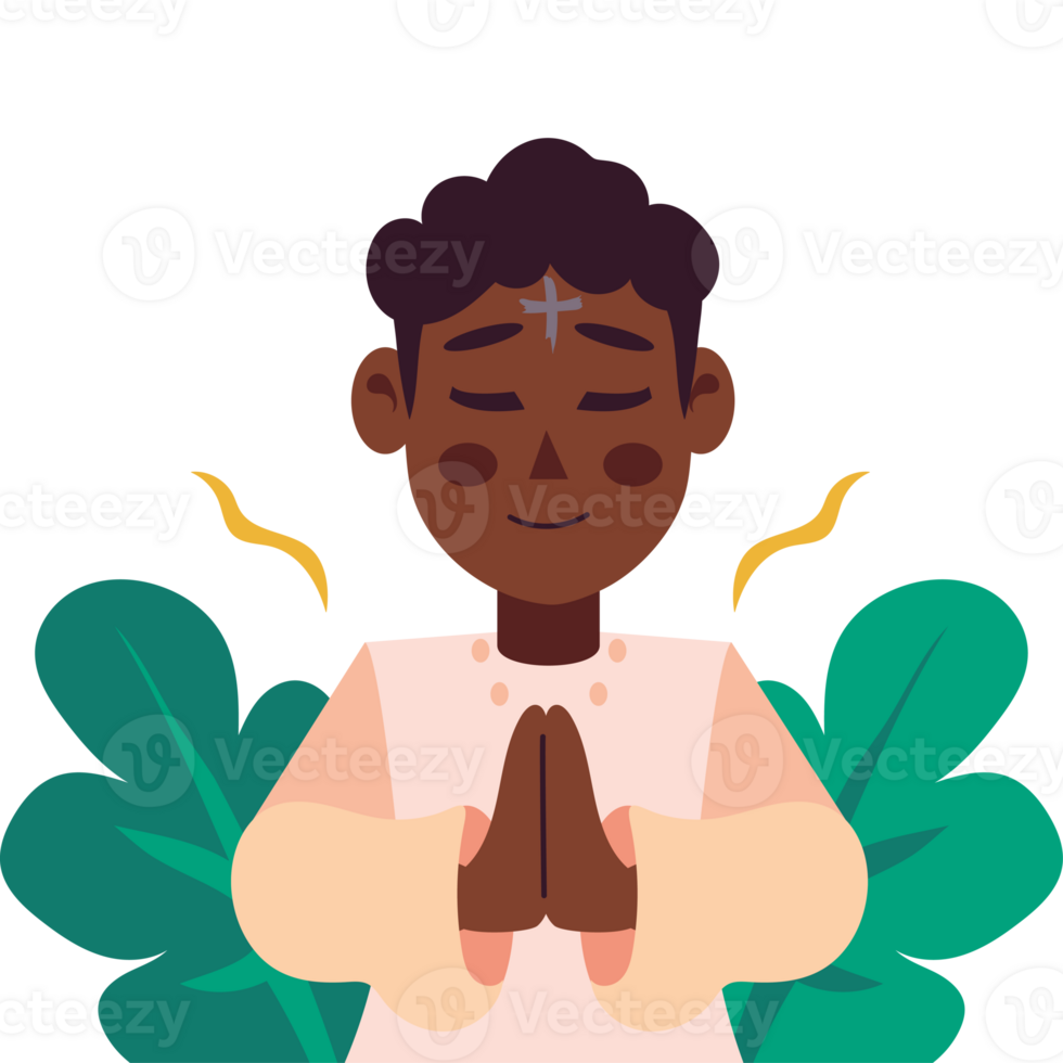 An illustration of a black man praying png