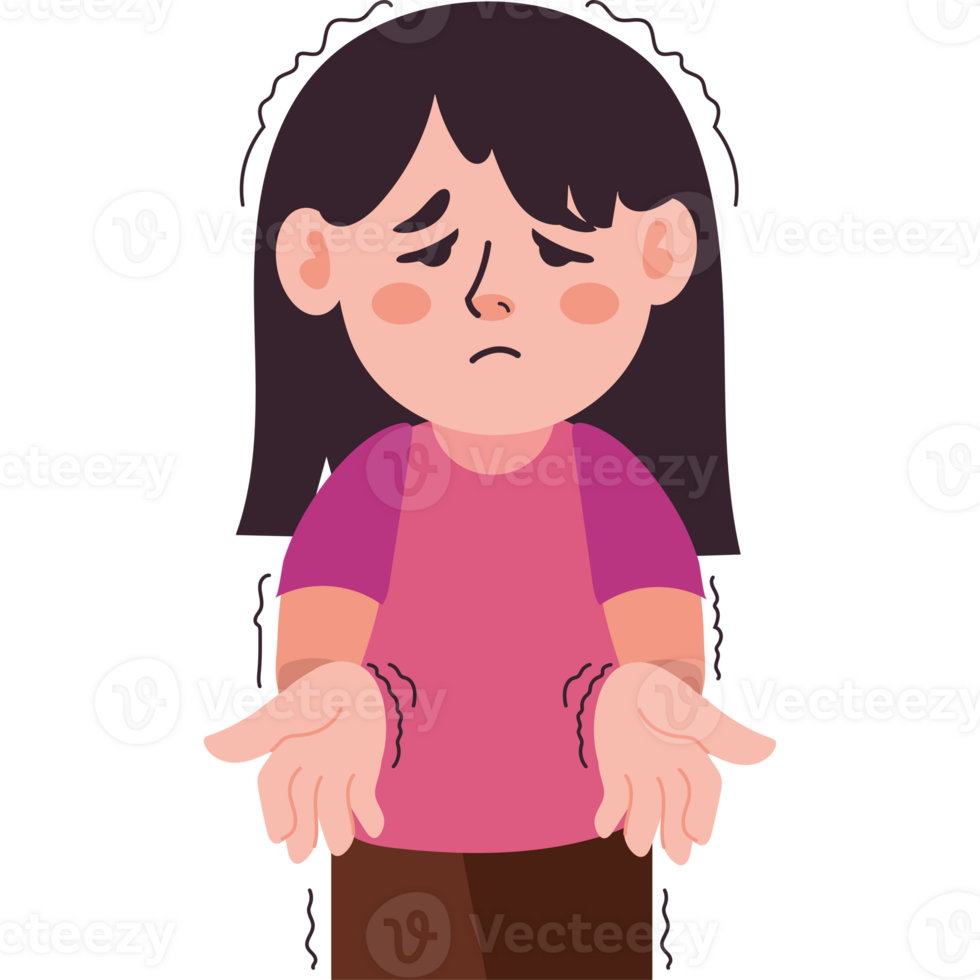 A cartoon girl with her hands outstretched png