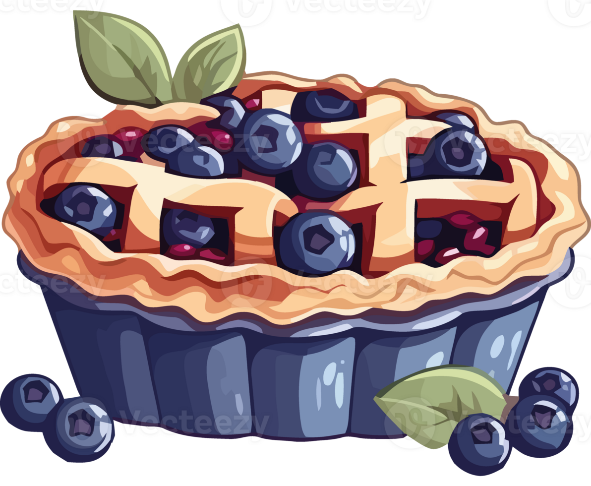 Blueberry pie with lattice png