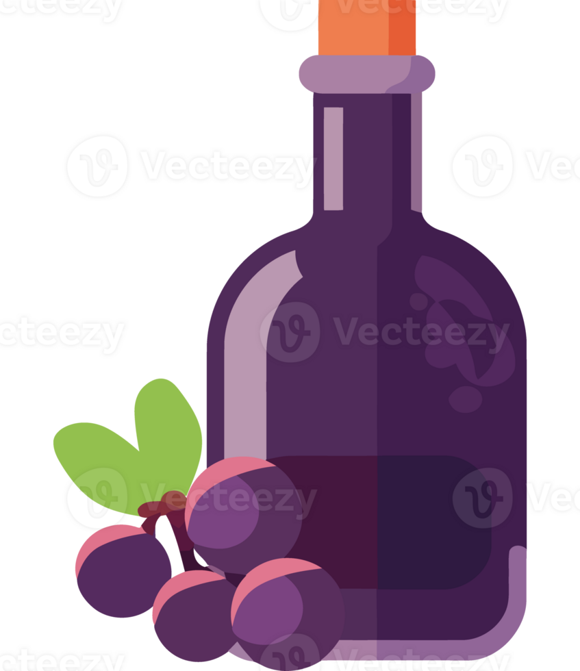 A bottle of wine and grapes png