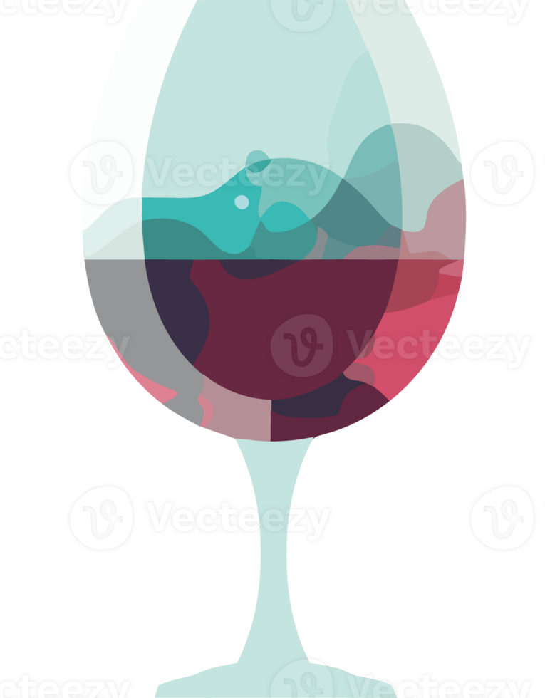 A glass of wine with a red liquid inside png