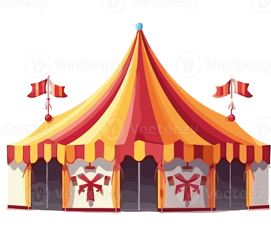 A circus tent with a red and yellow tent png