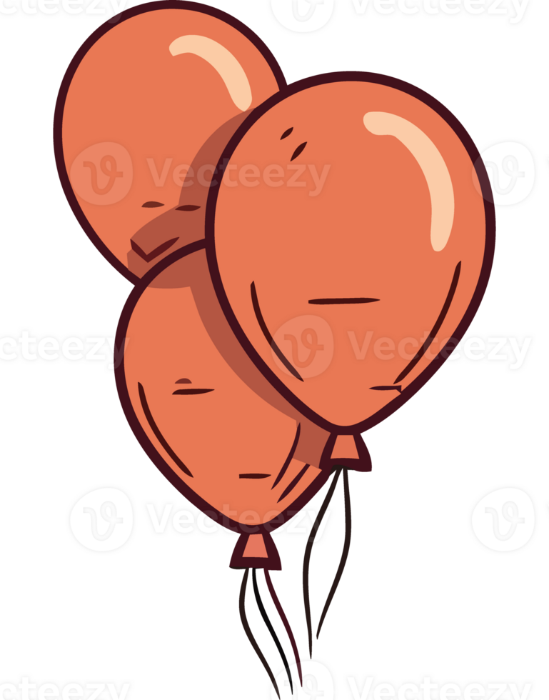 Three orange balloons on a black background png