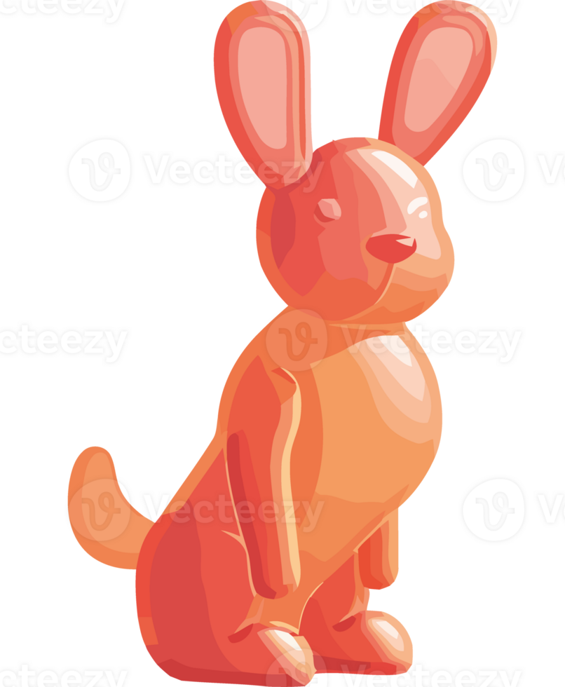 An orange rabbit sitting on a black background png