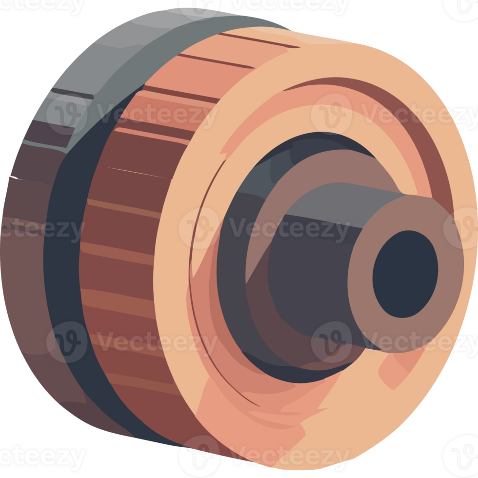 A wheel with a black center and brown outer ring png