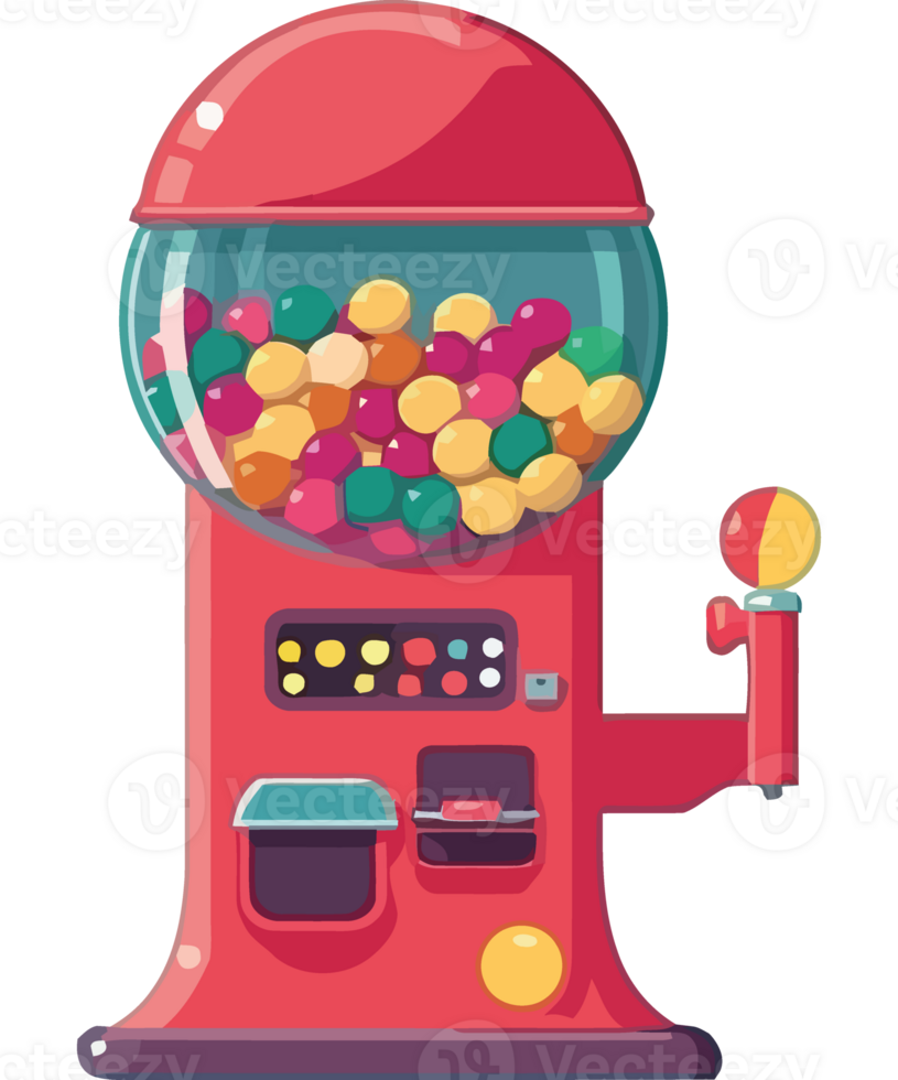 Gumball machine with colorful balls png