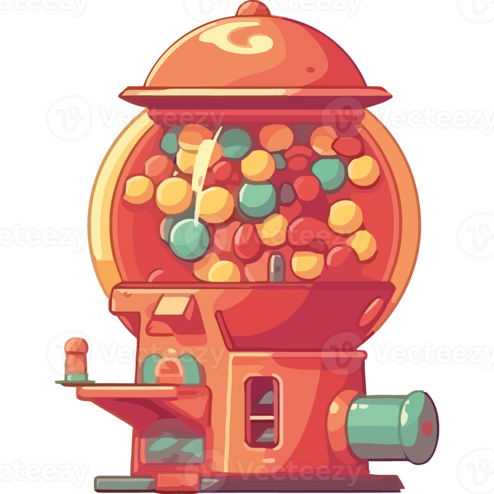 Gumball machine with colorful balls png