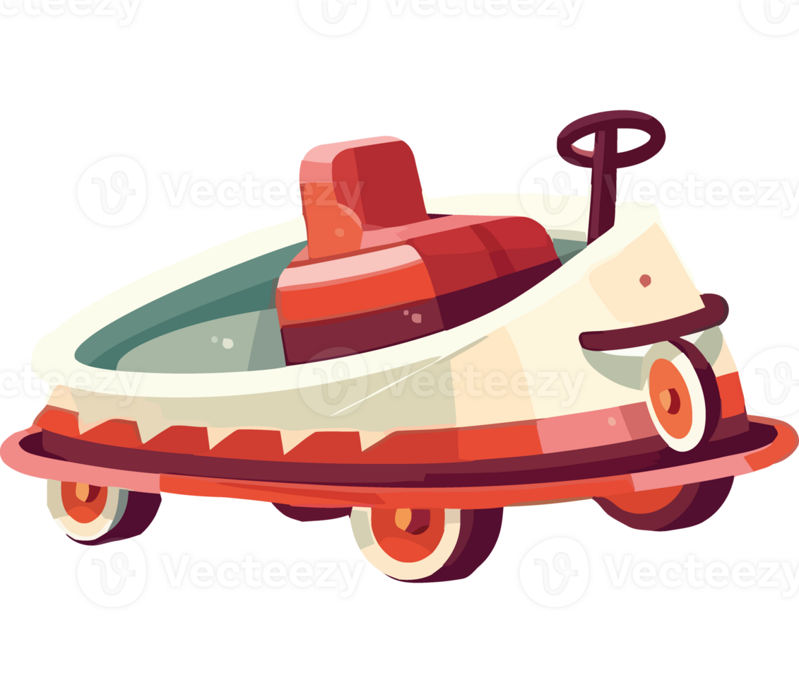 A cartoon car with a red and white top png