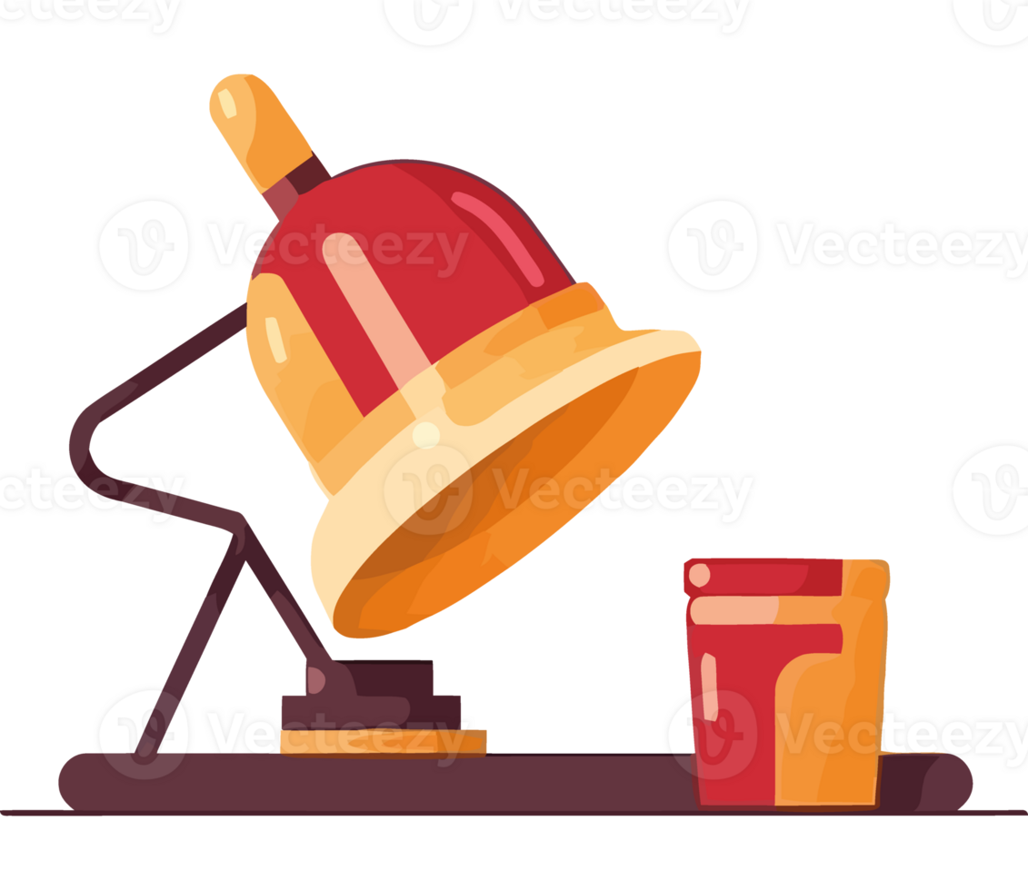 A lamp and a cup on a table png