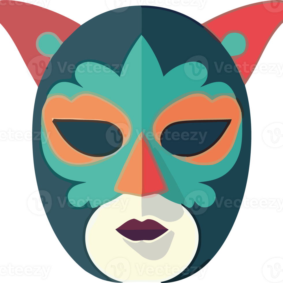 A colorful mask with cat ears png