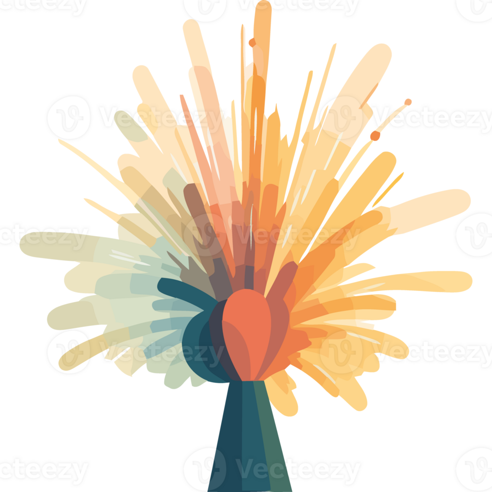 A colorful vase with a flower in it png