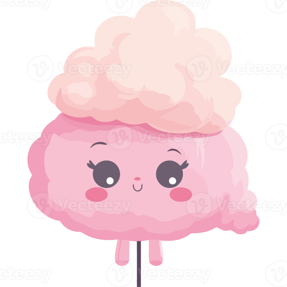 A pink cloud with eyes and a smile png