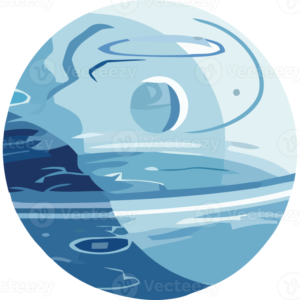 A cartoon image of a water planet png