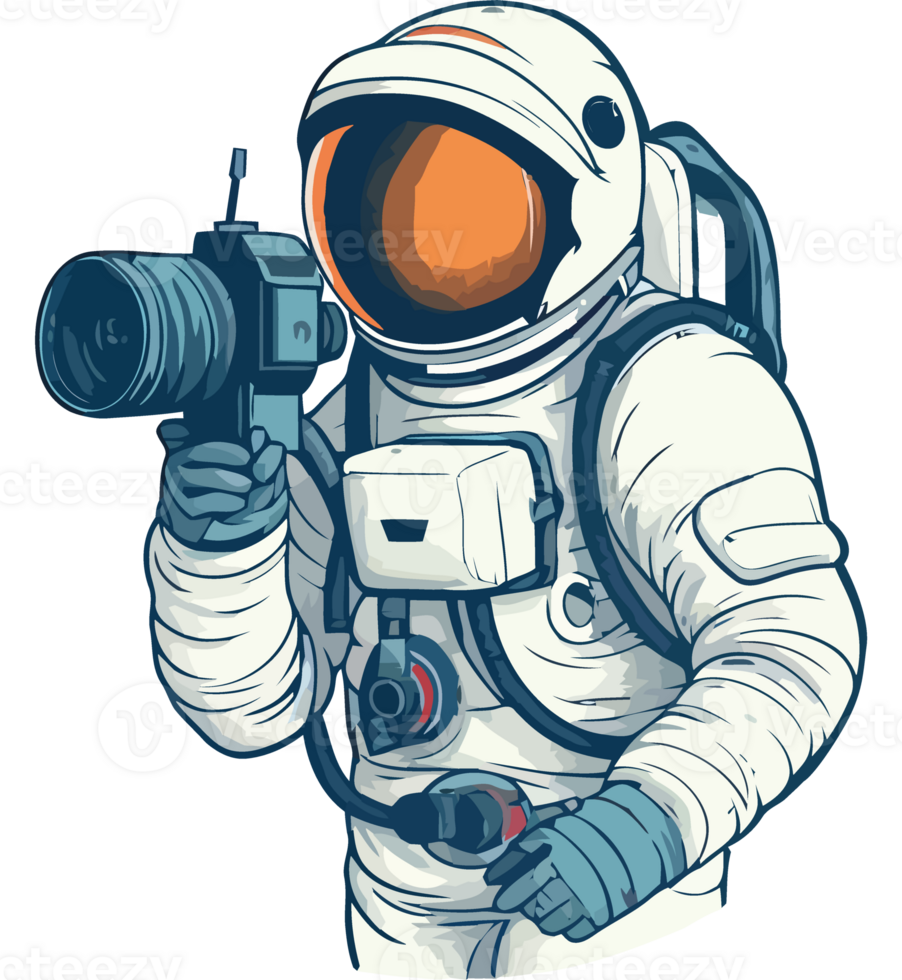 Astronaut with camera illustration png