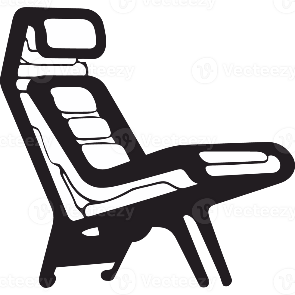 A black and white illustration of a chair png