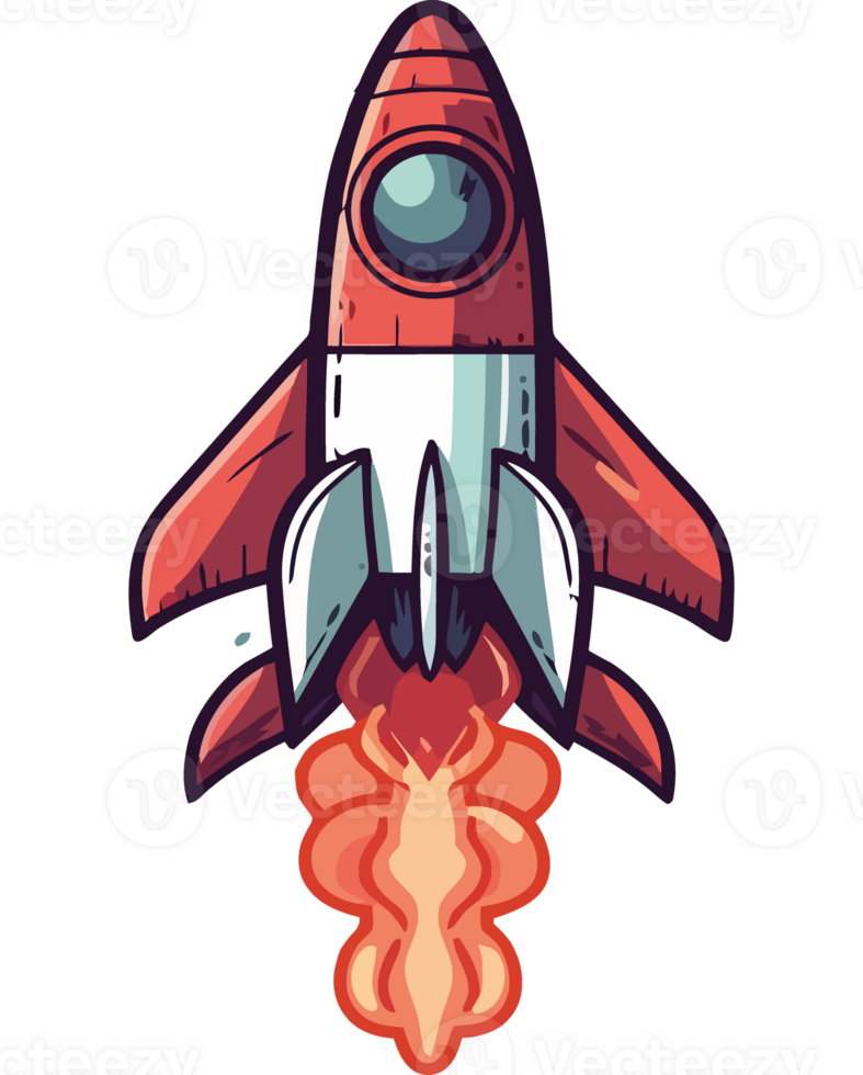 Rocket ship icon with a red and white rocket png