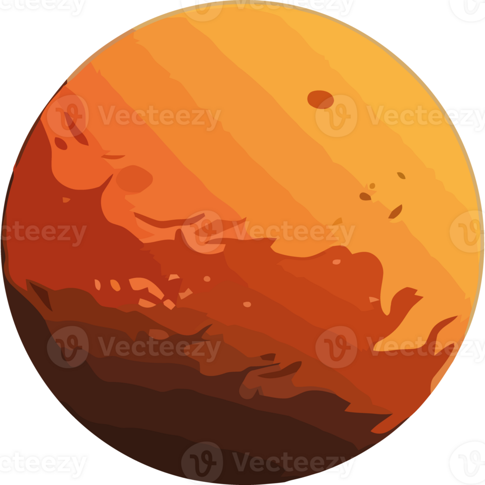 An illustration of a planet with orange and brown colors png