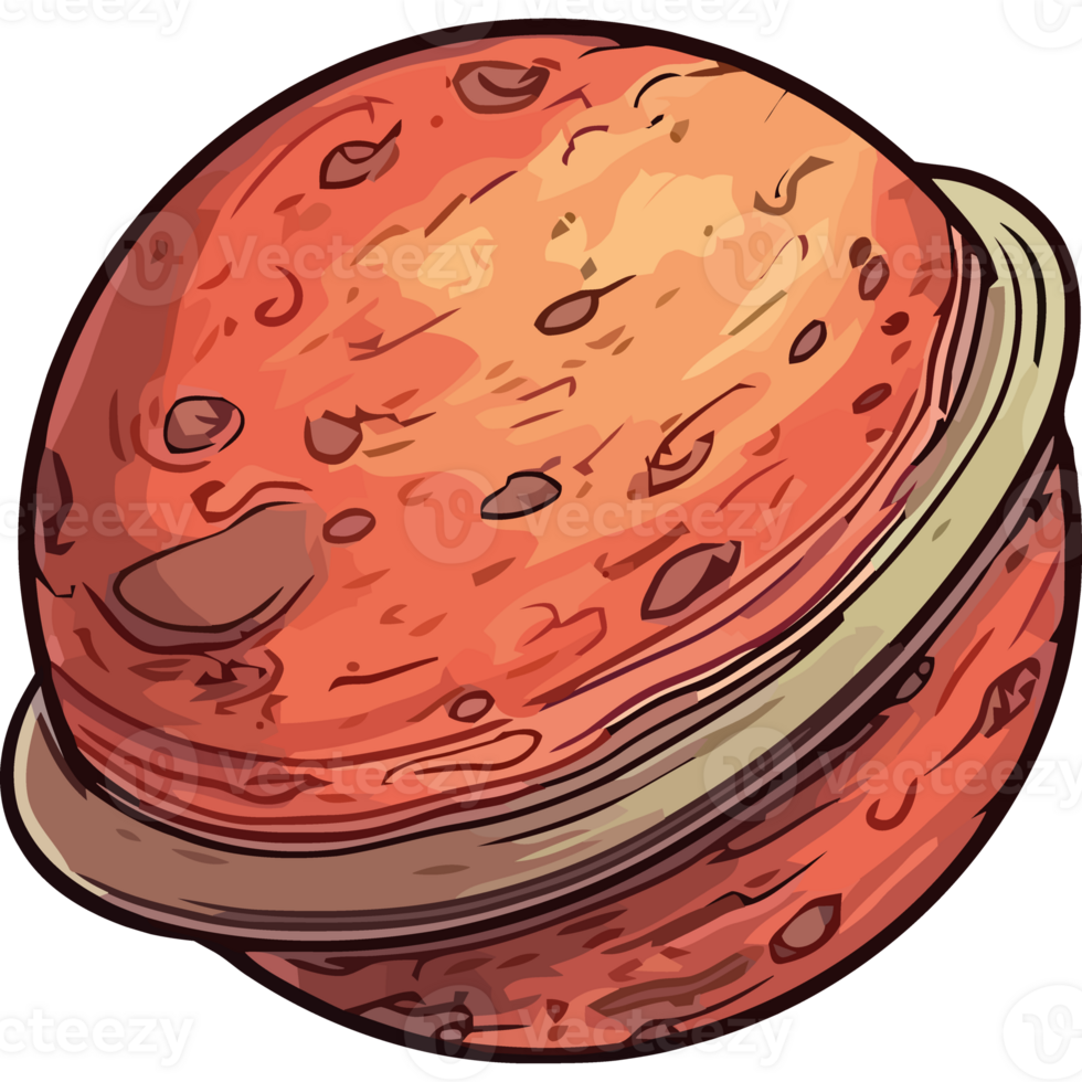 An illustration of a planet with a ring around it png