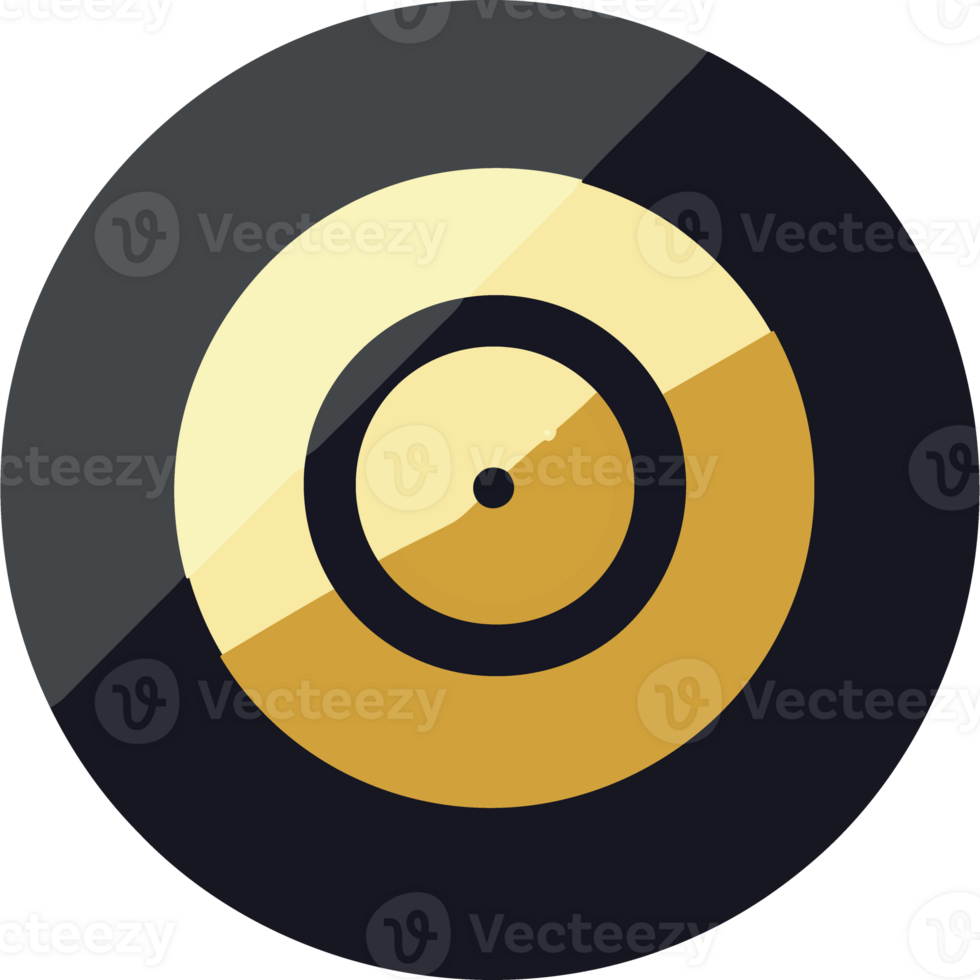 A record player icon with a gold and black disc png