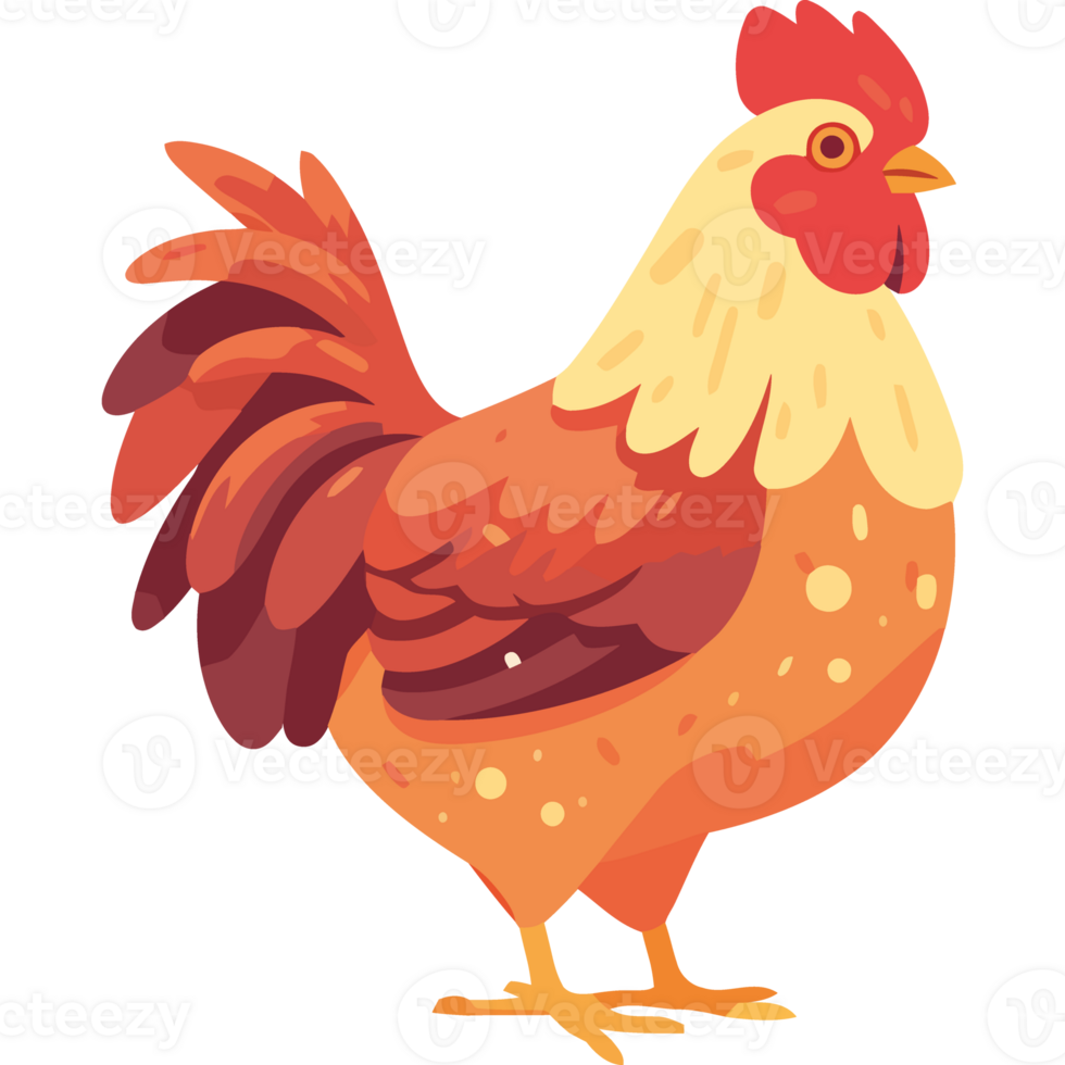 A cartoon chicken standing on a black background png