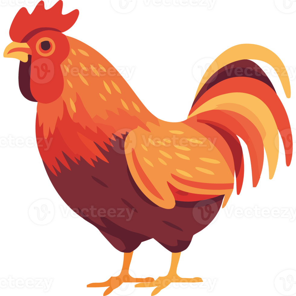 A rooster standing on a black background png