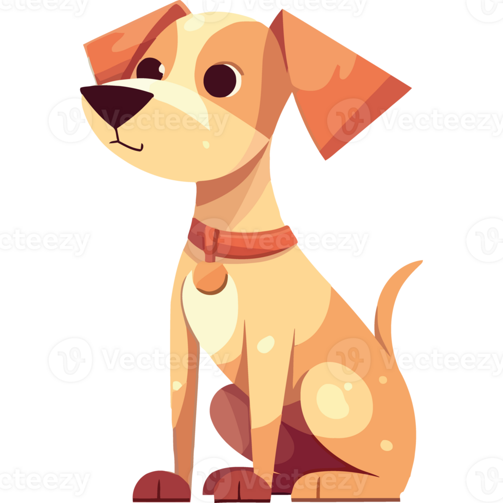 A cartoon dog sitting on a black background png