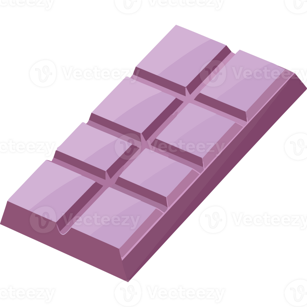A purple chocolate bar on a black background png