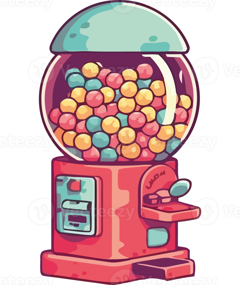 Gumball machine with colorful balls png