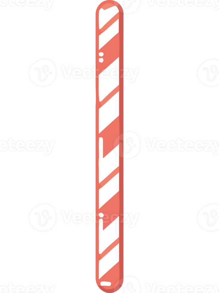 A candy cane with a red stripe on it png