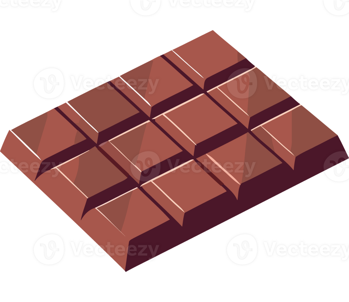 A chocolate bar is shown on a black background png