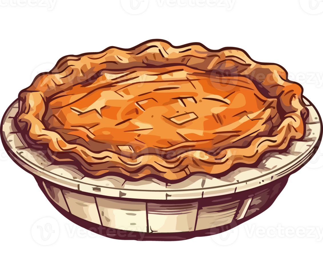 A pie is shown in a basket on a black background png